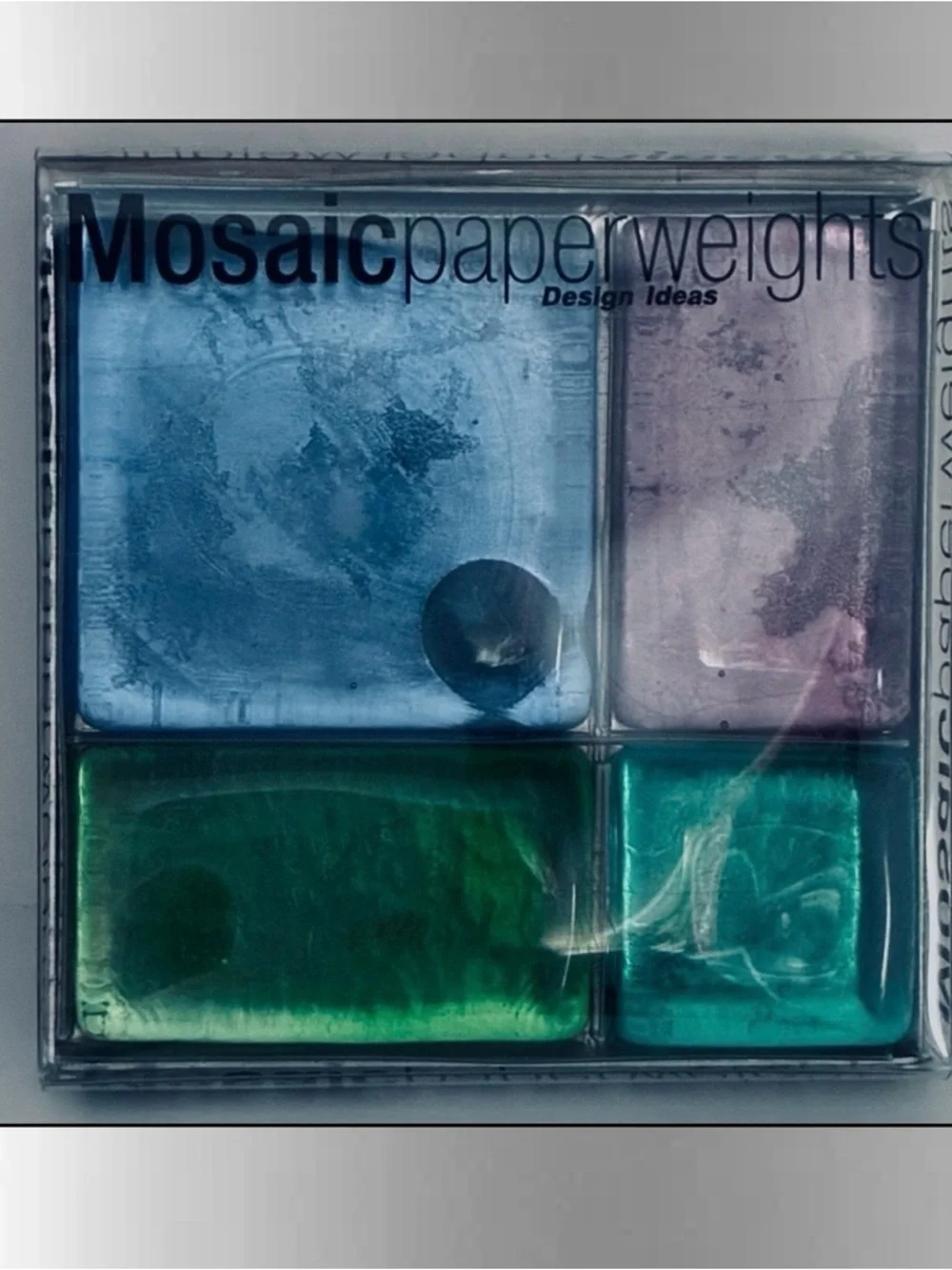 NWT Mosaic Puzzleweights Glass Paper Weights, by Design Ideas, Boxed